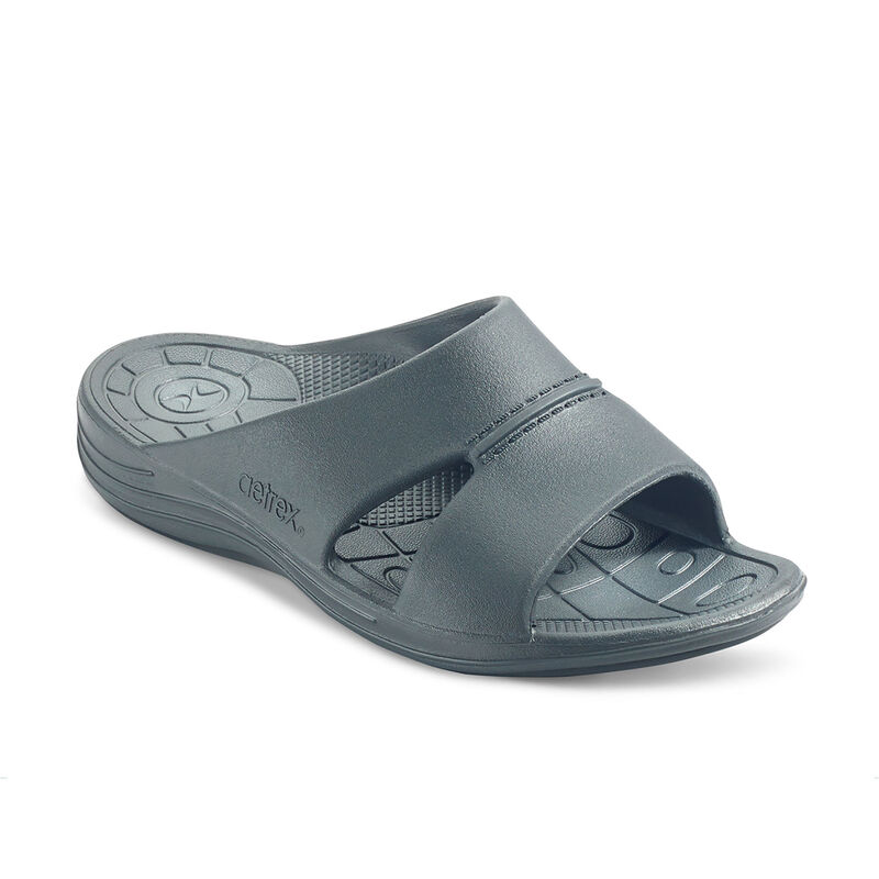 Aetrex Mens Bali Orthotic Slides Sandals Charcoal - VMGzMRDfd